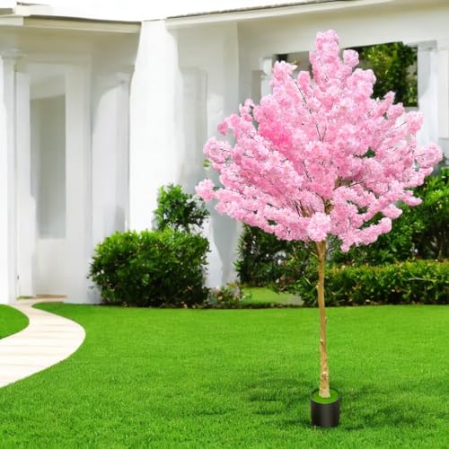 Artificial Cherry Blossom Tree 8.5ft, Faux Cherry Blossom Tree Fake Pink Artificial Tree for Wedding Home Office Living Room House Indoor Outdoor Decor - color: Pink