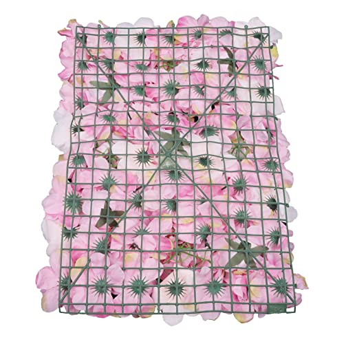 Gdrasuya10 6pcs Realistic Flower Wall Background Artificial Flowers Wall Backdrop Panel 3D Silk Rose Fake Flower Wall Panel Banquet Wedding Party Decor, Photography Background 60 x 40 cm - color: 6pcs, Dark Pink