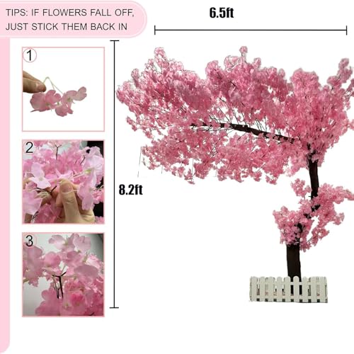 Cherry Blossom Tree Wishing Tree Handmade Shopping Wedding Party Indoor and Outdoor Decoration Artificial Cherry Blossom Tree (8.2ftX6.5ft) - size: 8.2ftX6.5ft