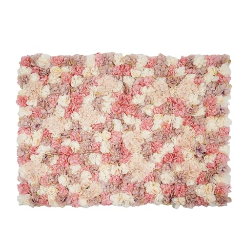 12Pcs Artificial Flower Wall Panel 3D Floral Backdrop Walls15 X 15" Flower Wall Decor Panel Flower Backdrop for Party Home Background Decor-Champagne, White, Pink - color: Champagne, White, Pink