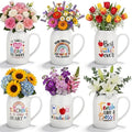 6 Pieces Teacher Appreciation Gifts, Teacher Flower Vase with Small Handle, Ceramic Rainbow Vases, End of School Year & Graduation Thank You Gifts for Women Christmas Teachers Appreciation