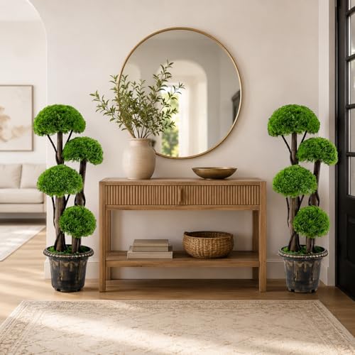 3FT Artificial Cypress Topiary Ball Tree for Home Office Front Porch