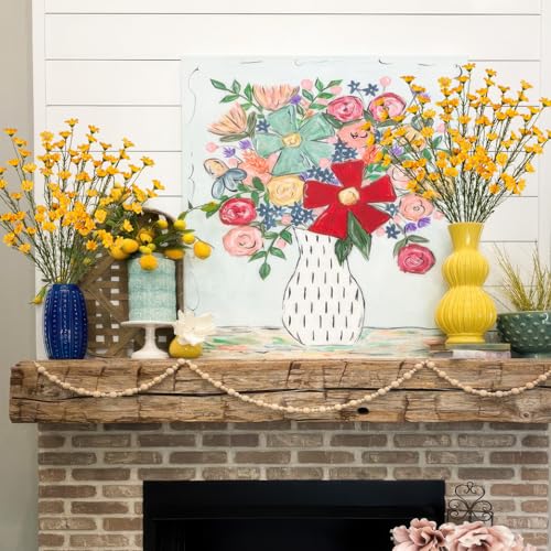 CITYES 10 Pcs Artificial Wildflowers with Stems Bulk Silk Spring Flowers 21 Inch Fake Forsythia Branches Orange Faux Wildflowers Floral Arrangements for Home Decor Indoor Outdoor Wedding Centerpieces - color: Orange