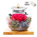 Flowers for Delivery, Preserved Flower in Glass Dome with Scented Candle, Long Lasting Rose Gifts for Women Wife Girlfriend on Christmas Mothers Day Valentines Day Birthday (Pink) - color: Pink