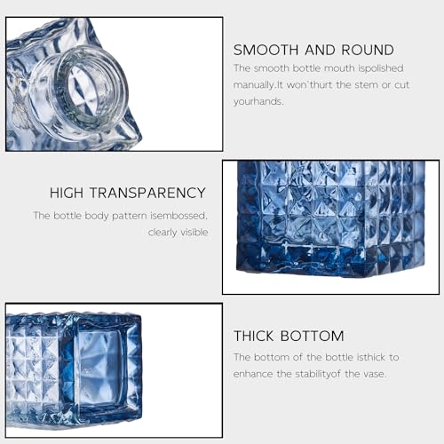 Glass Bud Vase Set of 16, Small Flower Vases, Glass Vases for Centerpieces, Vintage Home Table Decorations Bud Vases (16 Pcs, Blue) - color: Blue, size: 16 Pcs