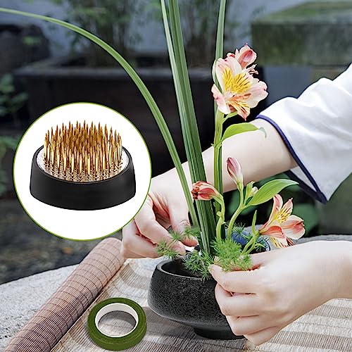 ZUDKSUY 9PCS 1.34inch/34mm Flower Frogs Arrangement Kenzan Flower Frog Floral Holders Ikebana Frog Pin Cushion Floral Frogs for Arrangements Vase Copper Pin Floral Arrangement Pin Holder Supplies - size: 9PCS-D34 Copper Pins