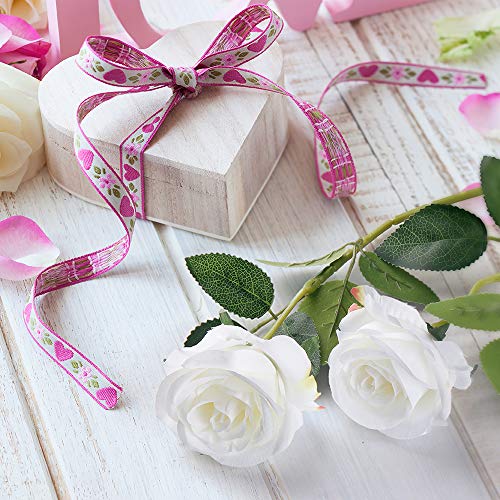 Mocoosy 12 PCS White Rose Artificial Flowers, Fake Roses with Long Stem Realistic Silk Rose Bouquets Wedding Mother's Day Decorations Faux Floral Arrangement Bridal Shower Party Home Table Decor - color: White
