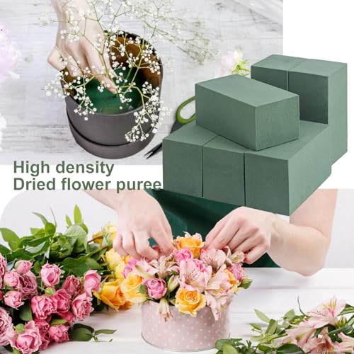 IHDYPPEW 20 PCS Green Floral Foam Blocks, 6"L x 3"W x 2.5"H Floral Foam for Flower Arrangements, Dry and Wet Florist Foam for Flowers, Flower Foam Bricks for Flowers Business, Outdoor, Weddings - size: 20 PCS 6 x 3 x 2.5 inch