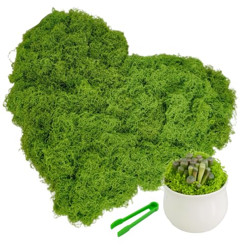 Fake Moss Decor Potted Plants, 5.3OZ Light Green Artificial Moss for Crafts Faux Moss for DIY Crafts Model, Table Centerpieces, Plants Art Landscape, Gardening Decor, Fairy Garden-150g - color: Light Green, size: 5.3oz