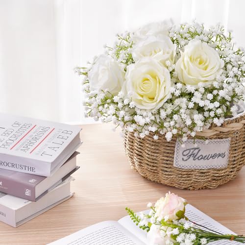 100 Pcs Babys Breath Artificial Flowers, Baby Breath Flowers Artificial Bulk, Real Touch White Fake Flowers, Faux Babies Breath Gypsophila for Wedding Home Decor Floral Arrangement - size: 100 Pcs