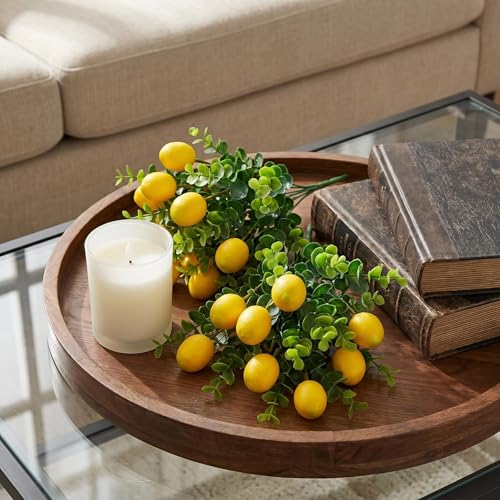 8 Pack Artificial Lemon Branches, Fake Lemon Stems with Greenery, Lemon Decor, Farmhouse Kitchen Party Table Centerpiece Decor, Spring Summer Artificial Greenery Stems - color: 8 Pack Lemon Branches