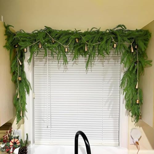 6ft Artificial Christmas Garland - Realistic Faux Pine Garland for Fireplace Mantel, Indoor Outdoor Holiday Decor, Xmas Party Decoration (1 Pack) - size: 6ft Artificial Christmas Garland