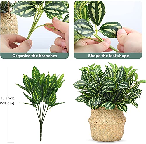 CATTREE Artificial Shrubs, Plastic Plants Speckle Grass Fake Green Bushes Greenery Leaves Wedding Indoor Outdoor Home Garden Verandah Office Table Centerpieces Arrangements Decoration 4 pcs - color: Speckle Grass/4pcs