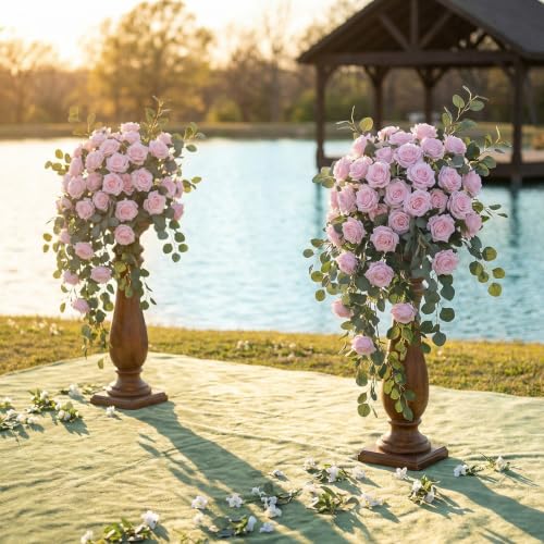 Pink Roses Artificial Flowers,50PCS 4 Inch Large Fake Roses Bulk - color: Pink