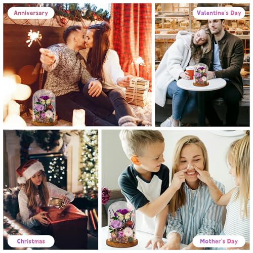 Forever Gifts for Her: Big Flower Big Love-Graduation Flowers for Daughter Wife Mom-Eternal Flower with Butterfly-Flowers for Delivery Prime on Anniversary Valentines Birthday (Purple) - color: Purple1