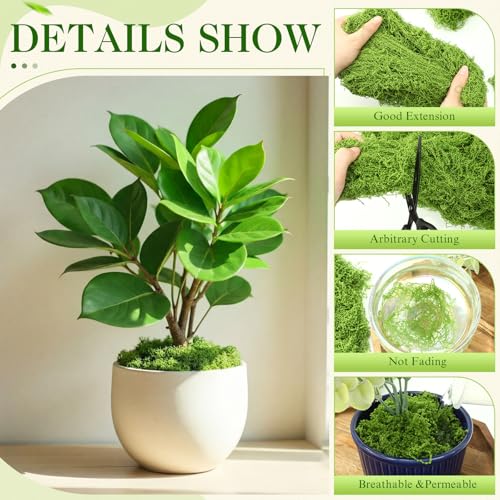 Dingion 24.7oz Fake Green Moss for Crafts, Artificial Faux Moss Bulk for Wedding Party Decor, Table Centerpieces, DIY Floral Decorative Arrangements, Fairy Gardens, Indoor Outdoor Use(Fresh Green) - color: Fresh Green