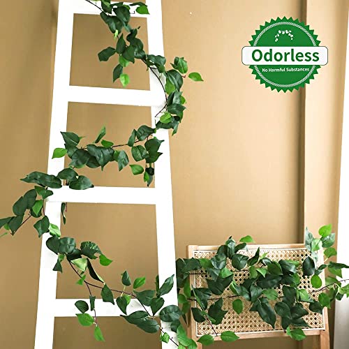3Pcs Artificial Greenery Ivy Vines Kit, 6FT Odorless Silk Ivy Garland, Green Leaves Fake Hanging Plants, for Boho Decor, Home, Classroom, Wall, Party and Wedding Decoration - color: Green2