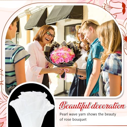 Thiccywoov 36 Pcs Glitter Roses Bouquet Graduation Artificial Rose DIY Flower Bouquet Kit Flower Wrapping Paper 3D Butterflies Crowns for Mom Mother Teacher Birthday (Pink-A) - color: Pink-a