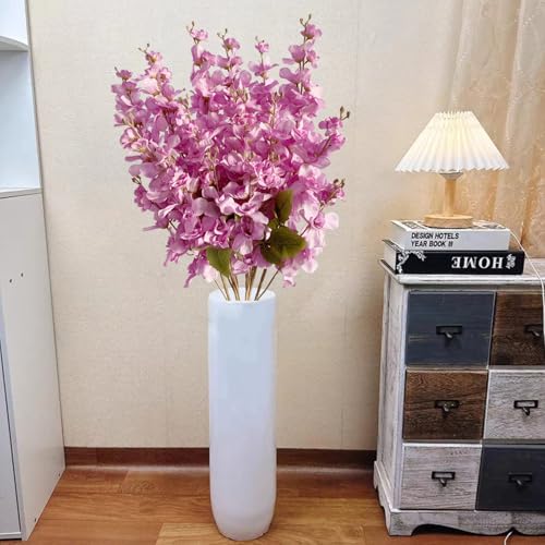 6PCS Light Purple Delphinium Artificial Flowers Espigas para Jarrones Fake White Flowers Tall Flowers for Floor Vase Flowers for Tall Vase Floral Arrangements Home Table Wedding Decor - color: Light Purple