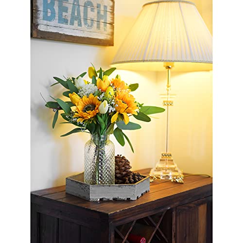 FiveSeasonStuff Real Touch Tulips Artificial Flowers – 15 Stems Faux Tulip Bouquet in Gift Box for Wedding, Home Decor, Party, Floral Arrangements (Candle Glow Yellow) - color: #12 Candle Glow Yellow