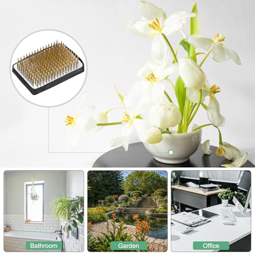 M METERXITY Flower Frog 2.48" x 1.77" Rectangle Copper Floral Arranger Pins Ikebana Holder W Rubber Base for Flower Arrangements/Craft Plant/Home Decor, Floral Kenzan Fixed Tool [1.1cm Pins] - size: 2.48" x 1.77"