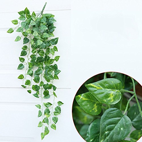 Unilove 168 feet Fake Foliage Garland Leaves Decoration Artificial Greenery Ivy Vine Plants for Home Decor Indoor Outdoors (Artificial Scindapsus Leaves) - color: 168ft Artificial Scindapsus Leaves