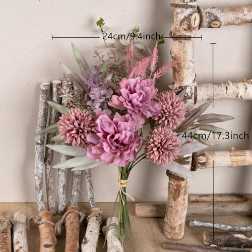 KIRIFLY Artificial Fake Flowers Plants Silk Flower Arrangements Wedding Bouquets Decorations Plastic Floral Table Centerpieces for Home Kitchen Garden Party Décor (Rose Pink) - color: Rose Pink