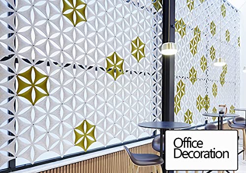 White 3D Flower Venus 14"x12" Hanging Room Divider Panel Felt Fiber Surface High Density Polyester Fiber Board Cut Room Partition Home Decoratio(12 Pcs) - color: White