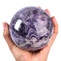 Dream Amethyst Crystal Ball with Stand Large Healing Crystals Sphere for Meditation, Divination, Witchcraft 90-100mm/3.5-3.9" - color: Dream Amethyst, size: 3.5 - 3.9 inches