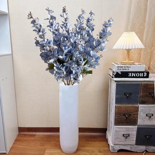 6PCS Light Blue Delphinium Artificial Flowers Espigas para Jarrones Fake White Flowers Tall Flowers for Floor Vase Flowers for Tall Vase Floral Arrangements Home Table Wedding Decor - color: Light Blue