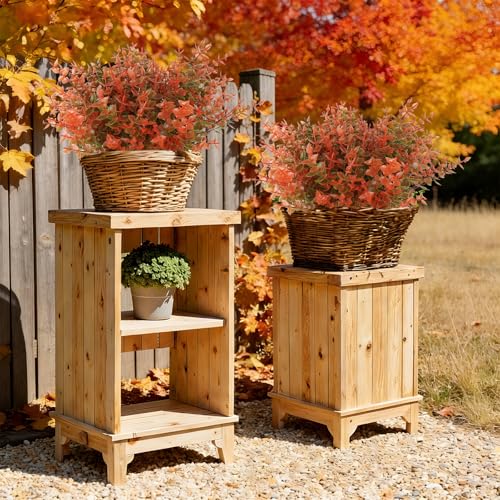 RECUTMS 12 Bundles Artificial Fall Flowers No Fade Faux Autumn Plants, Fake Indoor Outdoor Greenery Fall Decorations for Thanksgiving Wedding Party Home Garden Fireplace Décor - color: Fall Eucalyptus, size: 12 Pcs