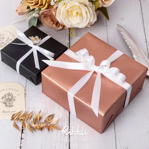 Ribbli Double Faced White Satin Ribbon,1/2” x Continuous 25 Yards,Use for Bows Bouquet,Gift Wrapping,Floral Arrangement - color: White, size: 1/2 inch