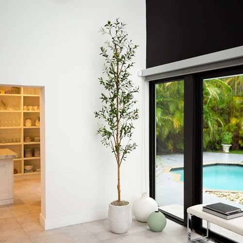 Potted Olive Artificial Tree - 9' - Green - size: 9ft