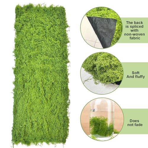 Fake Moss Table Runner for Crafts 19.68×78.74 inch Artificial Moss Sheet Roll Waterproof Carpet Blanket for Wall Roof Garden Wedding Birthday Party Table Decoration - color: Light Green- 19.68×78.74 Inch/0.5×2 M