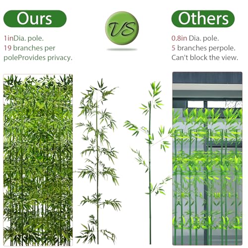6ft (20 Pack) Fake Bamboo, Outdoor Artificial Bamboo Plants, Designed for Patio and Deck Privacy,Also Can Be Used for Screen Dividers and Backyard Decoration - size: 6ft