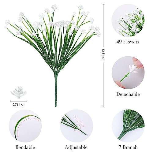 AGIRL 24 Bundles Artificial Flowers Outdoor,No Fade Fake Plastic Flowers Faux Plants for Decoration Hanging Planters Indoor Outside Garden Porch Window Box Home Farmhouse Wedding - color: 6 Mix Colors, size: 24