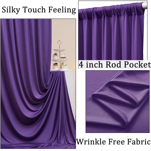 10x8 ft Wrinkle Free Purple Backdrop Curtains for Parties, Tihck Fabric Backdrop Drapes for Mermaid Birthday Wedding Photography Background Baby Shower Home Decor - color: Purple, size: 10ftx8ft