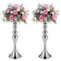 Sadnyy 2 Pcs Sliver Metal Flower Arrangements Stand Tall Wedding Centerpiece Stand Table Decor Flower Vase for Wedding Reception Event Party Dinner Home Decor(15 Inch) - size: 15 Inch