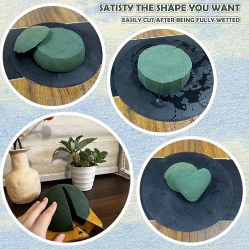 TS-MAYKA 2 Pcs Floral Foam Half Balls 5.5"W x 2.76"H, Green Round Styrofoam Half Sphere for Fresh and Artificial Flower Arrangements, Dry Wet Flower Foam Blocks for Craft, Party, Home Decor (5.51″)