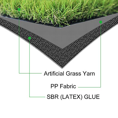 Artificial Grass Turf 3FTX12FT,1,38inch 4 Tone Realistic Synthetic Thick Fake Faux Grass Rug Astroturf Carpet Landscape for Dogs Indoor Outdoor Garden Lawn Mat, with Drainage Holes - size: 3FTX12FT