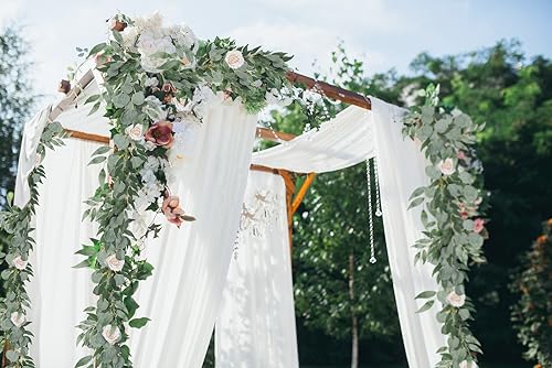 RECUTMS 2Pack Artificial Eucalyptus Garland with Willow Leaves 6Feet Fake Hanging Plant Silk Eucalyptus Willow Leaves Ivy Garland Faux Greenery for Indoor Outdoor Wedding Party Home Table Arch Decor - color: Willow Leaves Eucalyptus Garland 2pack