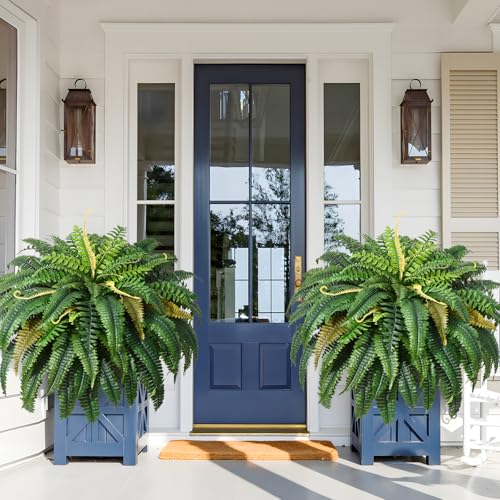 MARTINE MALL 48 inch 88 Leaves XXL Large Fake Ferns Artificial Ferns for Outdoors Look Real, UV Resistant Faux Boston Fern for Outdoor Planter Realistic Hanging Artificial Fake Plants for Porch Patio - color: Green, size: 1 PCS