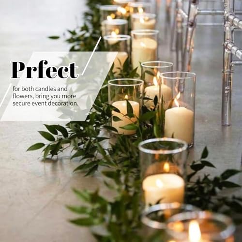 12Pack Glass Cylinder Vases for Centerpieces 6 Inch, Flower Vase for Wedding Decorations, Floating Candle Holder Vase Bulk,Glass Hurricane Candle Holders for Table Shelf, Party, Home Decor - size: 3.35×6inch
