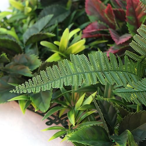 ULAND Artificial Plant Wall Panels, 1pc 40"x40" Greenery Grass Wall Backdrop Decoration, Faux Ivy Leaves Outdoor Privacy Fence Covering - color: B051JM