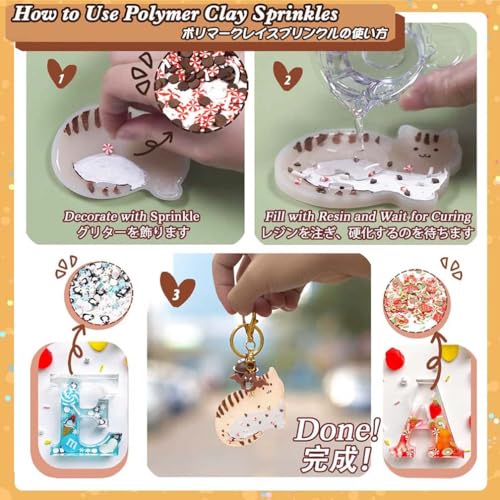 Polymer Clay Seashell Snowflake Sprinkles for Fake Dessert Cake Decor, Decoden Phone Case, Slime Projects DIY, Scrapbooking, Resin Jewelry Making Pack of 50g - color: Seashell & Snowflakes 50g