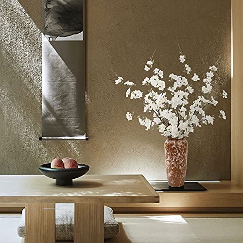 LESING 4pcs Artificial Cherry Blossom Flowers, 41.4" Realistic Fake Silk Long Stems Artificial Cherry Blossom Branches for Floor Table Home Wedding Decoration (White-1) - color: White-1
