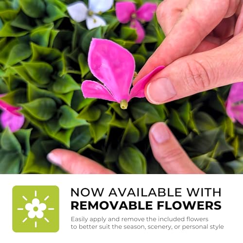 365 Curb Appeal 23" XL Bougainvillea Topiary Balls + White & Pink Flower Pack (2 Artificial Topiary Balls (4 Halves)) - color: Bougainvillea + Multi Flowers, size: 2 topiary balls (4 halves)