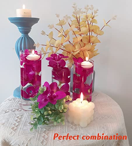 10 Pcs Artificial Flowers for Floating Candles Centerpiece Purple Orchid Faux Flower Vase Fillers for Birthday Wedding Dinning Table Party Home Bar Restaurant Decor - color: Onecolor