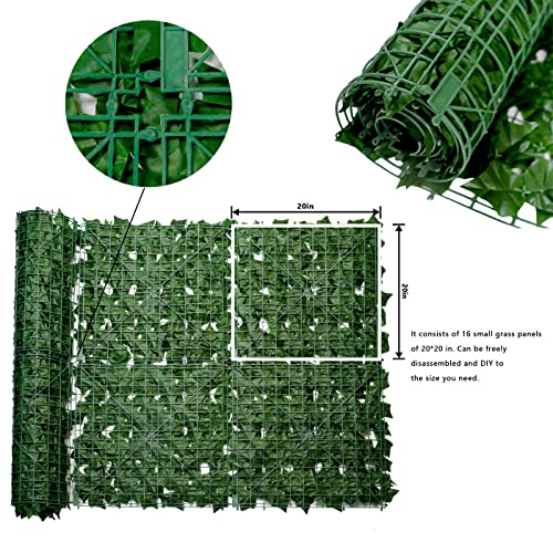 Bybeton Artificial Ivy Privacy Screen - 40" X 160" UV-Anti Fake Leaves Vines -Fade-Proof Leaf Panels for Outdoor Patio, Backyard Garden & Balcony Fence - color: Green - Ivy, size: 40 x 160 in