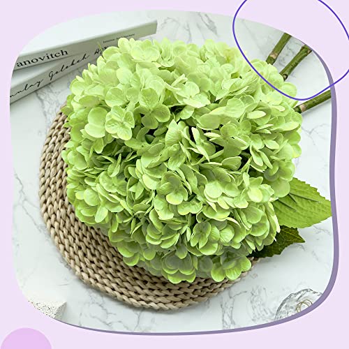 Yatim 21In Bottle Green Artificial Hydrangea Flowers 5 Pcs Real Touch 3D Print Latex Flowers for Wedding Centerpieces Bouquets DIY Floral Decor Home Decoration with Stems - color: Bottle Green